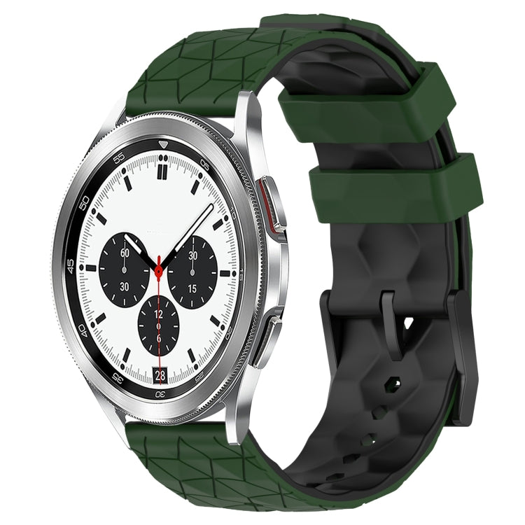 20mm Football Pattern Two-Color Silicone Watch Band, For Samsung Galaxy Watch 4 40mm, For Samsung  Galaxy Watch 4 Classic 42mm