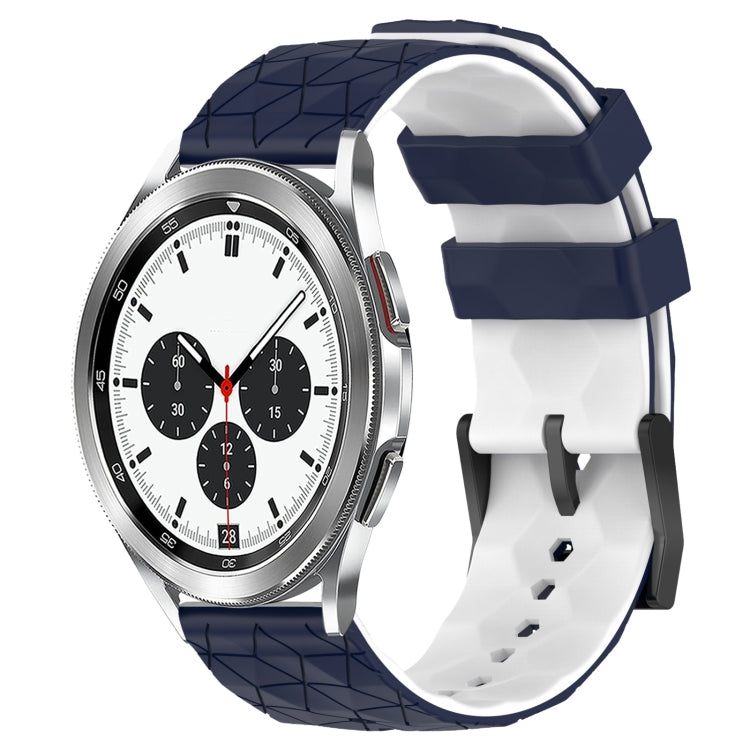 20mm Football Pattern Two-Color Silicone Watch Band, For Samsung Galaxy Watch 4 40mm, For Samsung  Galaxy Watch 4 Classic 42mm