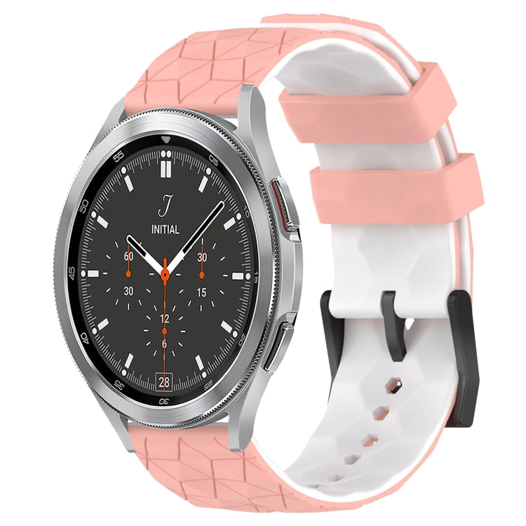 20mm Football Pattern Two-Color Silicone Watch Band, For Samsung  Galaxy Watch 4 Classic 46mm, For Samsung Galaxy Watch Active 2 40mm