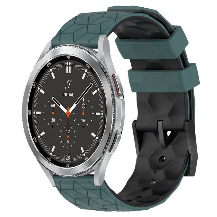 20mm Football Pattern Two-Color Silicone Watch Band, For Samsung  Galaxy Watch 4 Classic 46mm, For Samsung Galaxy Watch Active 2 40mm