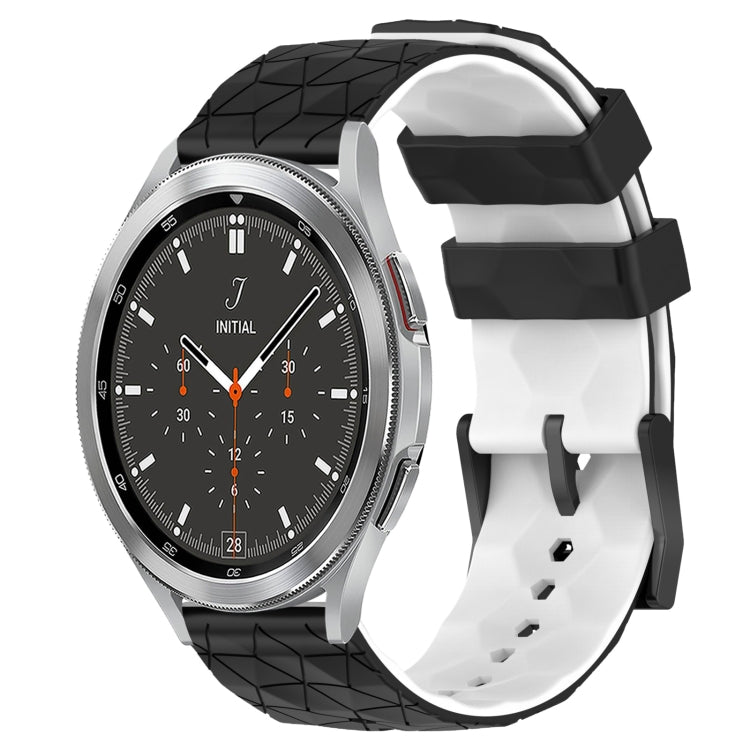 20mm Football Pattern Two-Color Silicone Watch Band, For Samsung  Galaxy Watch 4 Classic 46mm, For Samsung Galaxy Watch Active 2 40mm