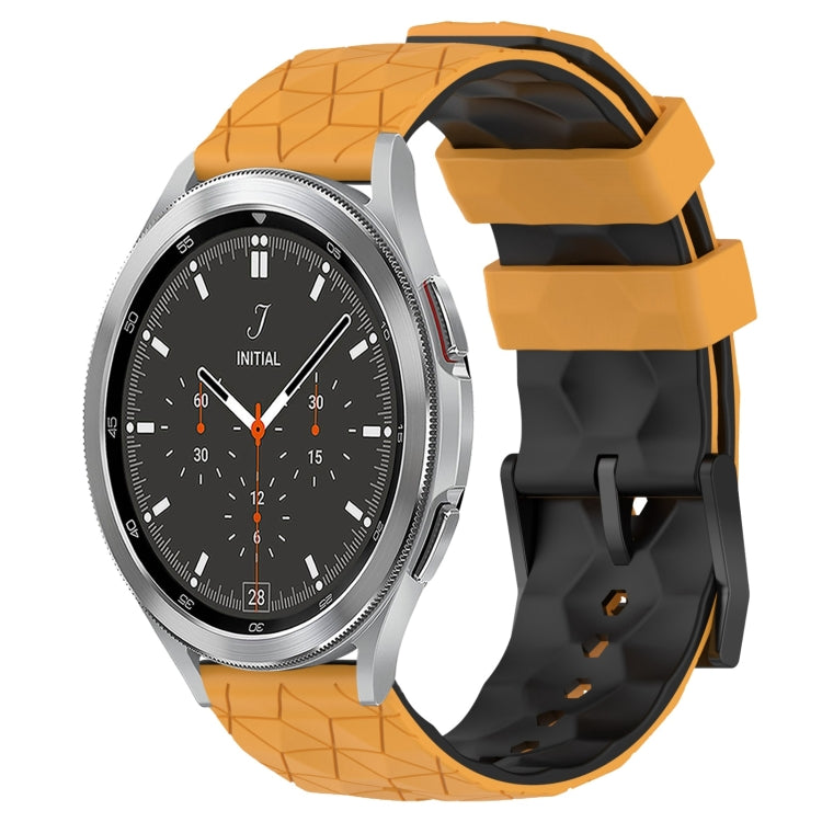 20mm Football Pattern Two-Color Silicone Watch Band, For Samsung  Galaxy Watch 4 Classic 46mm, For Samsung Galaxy Watch Active 2 40mm