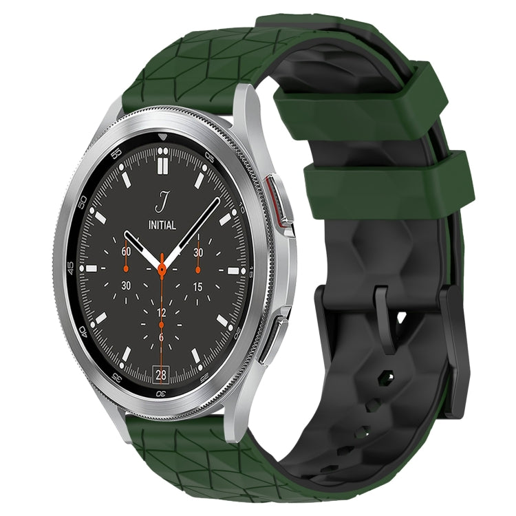 20mm Football Pattern Two-Color Silicone Watch Band, For Samsung  Galaxy Watch 4 Classic 46mm, For Samsung Galaxy Watch Active 2 40mm