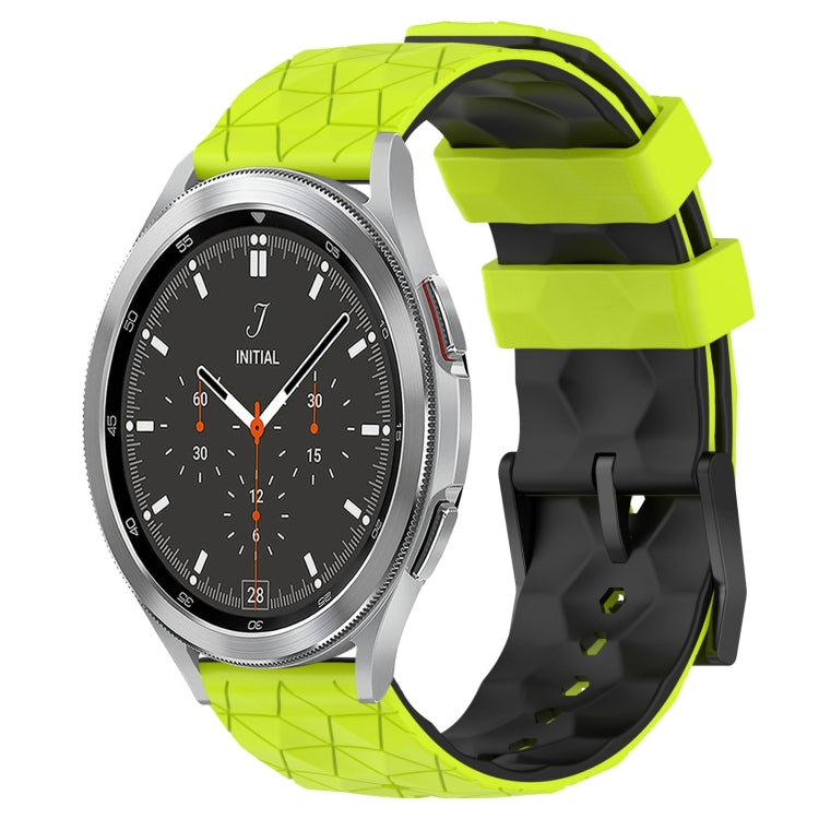 20mm Football Pattern Two-Color Silicone Watch Band, For Samsung  Galaxy Watch 4 Classic 46mm, For Samsung Galaxy Watch Active 2 40mm