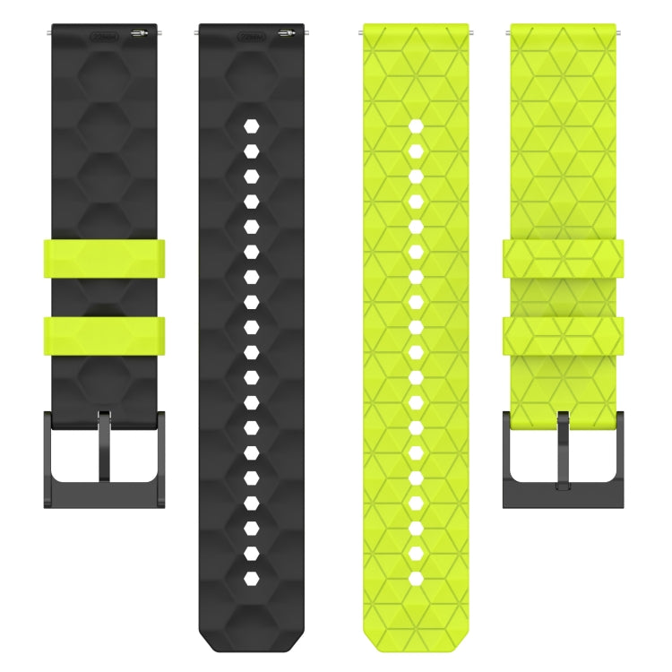 20mm Football Pattern Two-Color Silicone Watch Band, For Samsung  Galaxy Watch 4 Classic 46mm, For Samsung Galaxy Watch Active 2 40mm