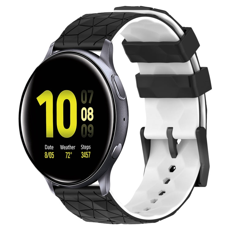 20mm Football Pattern Two-Color Silicone Watch Band, For Samsung  Galaxy Watch 4 Classic 46mm, For Samsung Galaxy Watch Active 2 40mm
