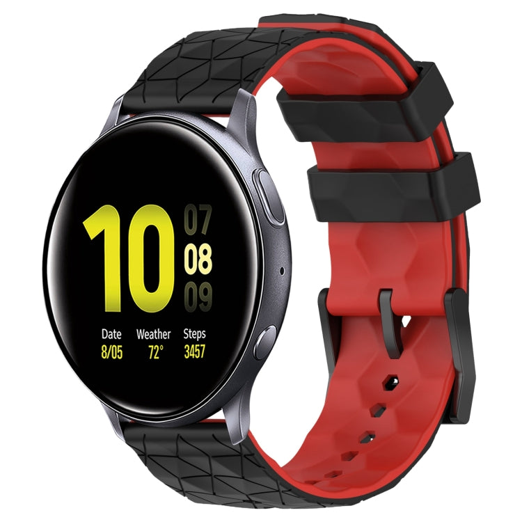 20mm Football Pattern Two-Color Silicone Watch Band, For Samsung  Galaxy Watch 4 Classic 46mm, For Samsung Galaxy Watch Active 2 40mm