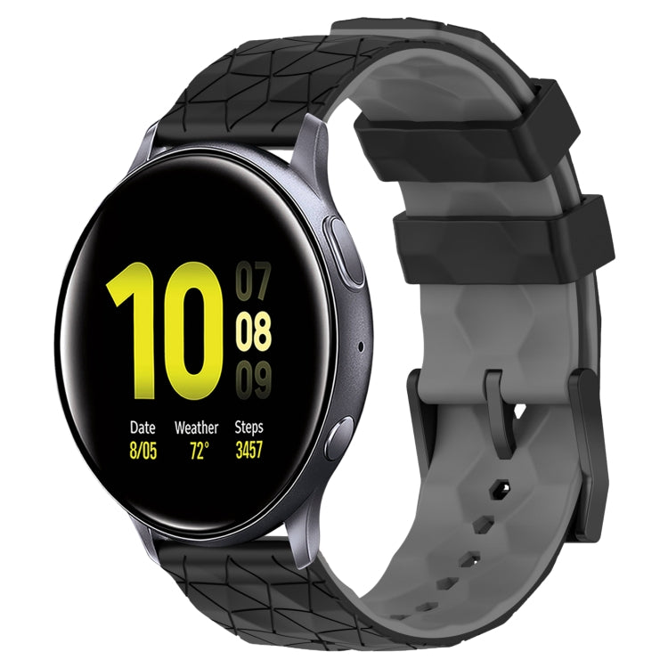 20mm Football Pattern Two-Color Silicone Watch Band, For Samsung  Galaxy Watch 4 Classic 46mm, For Samsung Galaxy Watch Active 2 40mm