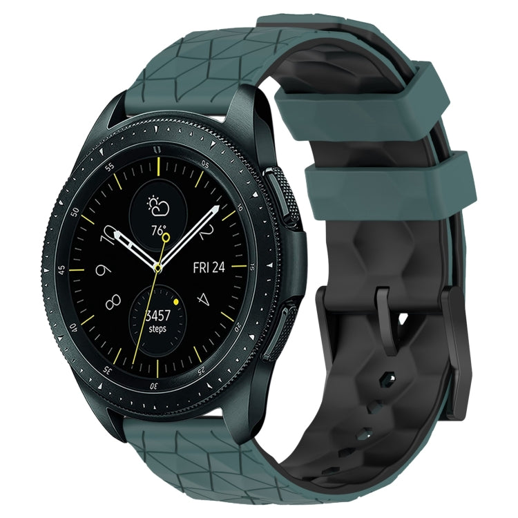 20mm Football Pattern Two-Color Silicone Watch Band, For Samsung Galaxy Watch Active 2 44mm, For Samsung Galaxy Watch 42mm
