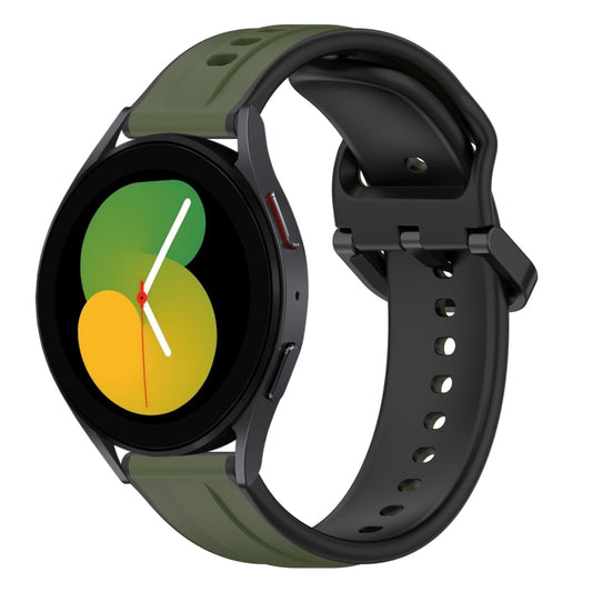 20mm Convex Loop Two-Color Silicone Watch Band, For Samsung Galaxy Watch 5 44mm, For Samsung Galaxy Watch 6 Classic 47mm