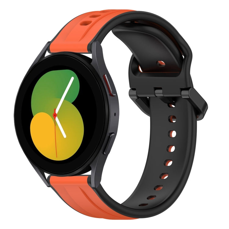 20mm Convex Loop Two-Color Silicone Watch Band, For Samsung Galaxy Watch 5 44mm, For Samsung Galaxy Watch 6 Classic 47mm