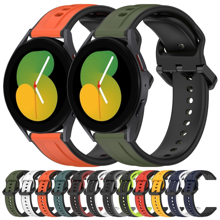 20mm Convex Loop Two-Color Silicone Watch Band, For Samsung Galaxy Watch 5 44mm, For Samsung Galaxy Watch 6 Classic 47mm