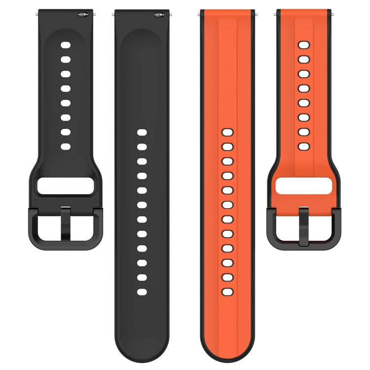 20mm Convex Loop Two-Color Silicone Watch Band, For Samsung Galaxy Watch 5 44mm, For Samsung Galaxy Watch 6 Classic 47mm