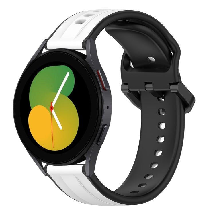20mm Convex Loop Two-Color Silicone Watch Band, For Samsung Galaxy Watch 5 40mm, For Samsung Galaxy Watch 5 Pro 45mm