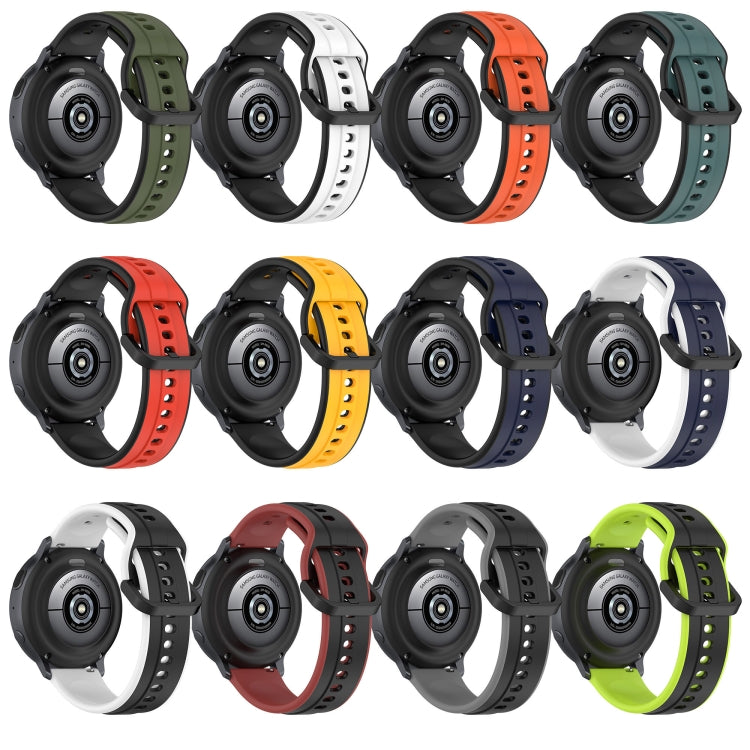 20mm Convex Loop Two-Color Silicone Watch Band, For Samsung Galaxy Watch 5 40mm, For Samsung Galaxy Watch 5 Pro 45mm