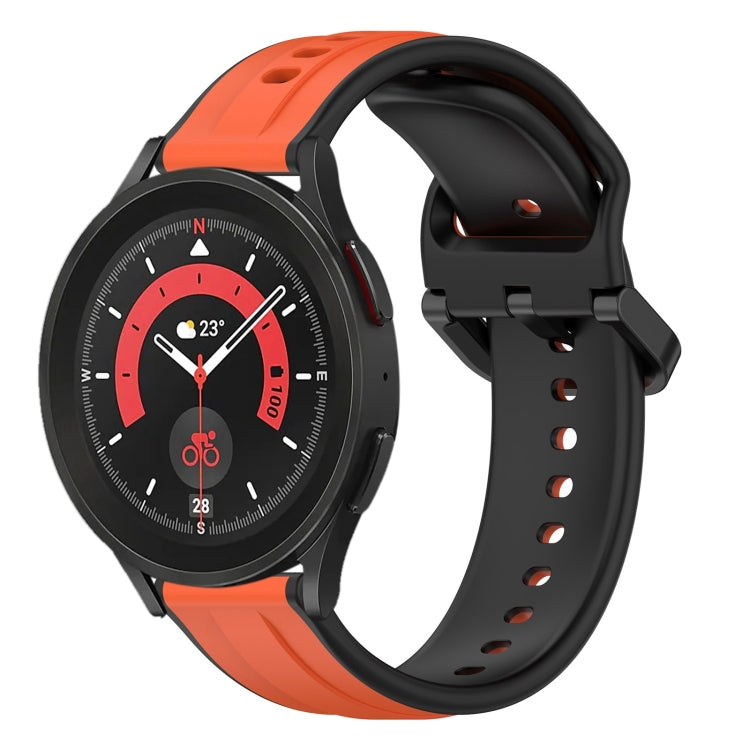 20mm Convex Loop Two-Color Silicone Watch Band, For Samsung Galaxy Watch 5 40mm, For Samsung Galaxy Watch 5 Pro 45mm