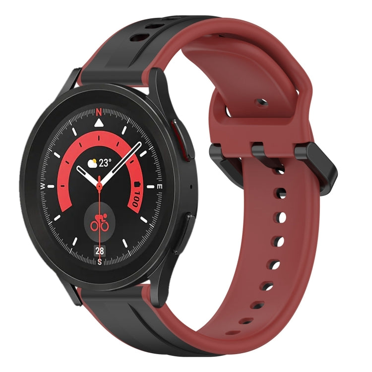 20mm Convex Loop Two-Color Silicone Watch Band, For Samsung Galaxy Watch 5 40mm, For Samsung Galaxy Watch 5 Pro 45mm