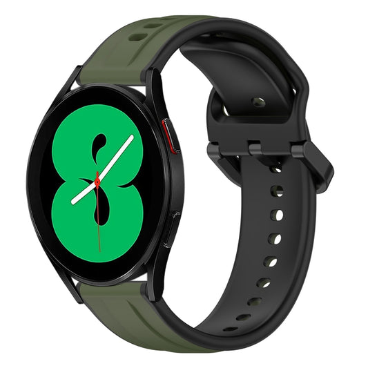 20mm Convex Loop Two-Color Silicone Watch Band, For Samsung Galaxy Watch 4 44mm, For Samsung Galaxy Watch 4 40mm