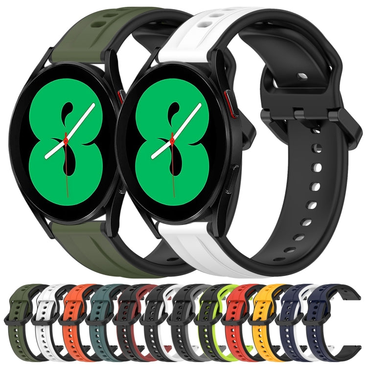 20mm Convex Loop Two-Color Silicone Watch Band, For Samsung Galaxy Watch 4 44mm, For Samsung Galaxy Watch 4 40mm