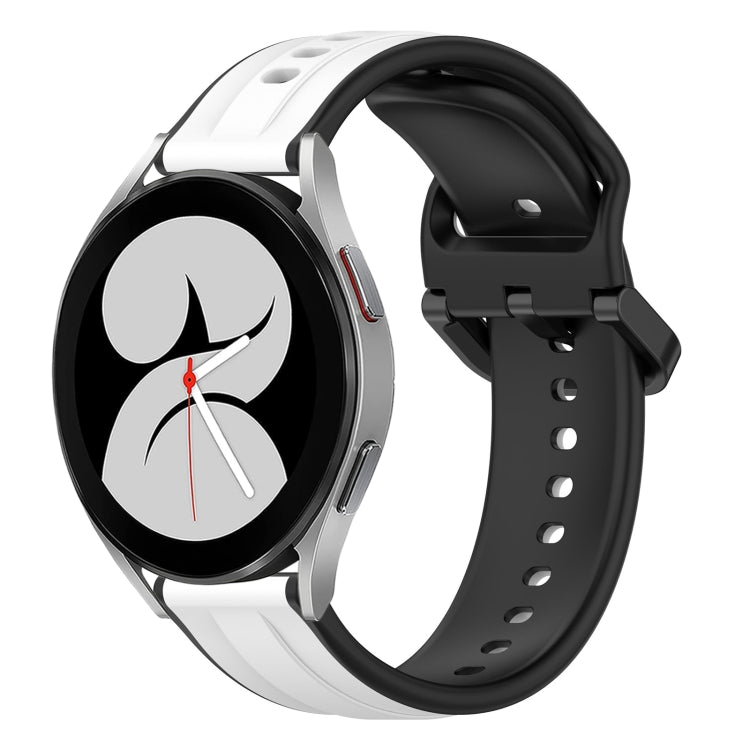 20mm Convex Loop Two-Color Silicone Watch Band, For Samsung Galaxy Watch 4 44mm, For Samsung Galaxy Watch 4 40mm