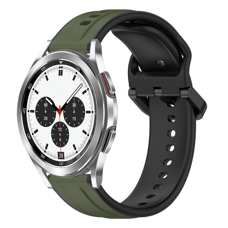 20mm Convex Loop Two-Color Silicone Watch Band, For Samsung  Galaxy Watch 4 Classic 42mm, For Samsung  Galaxy Watch 4 Classic 46mm