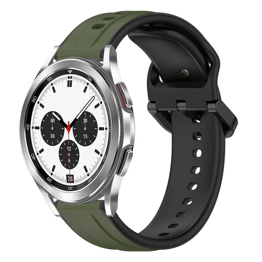 20mm Convex Loop Two-Color Silicone Watch Band, For Samsung  Galaxy Watch 4 Classic 42mm, For Samsung  Galaxy Watch 4 Classic 46mm