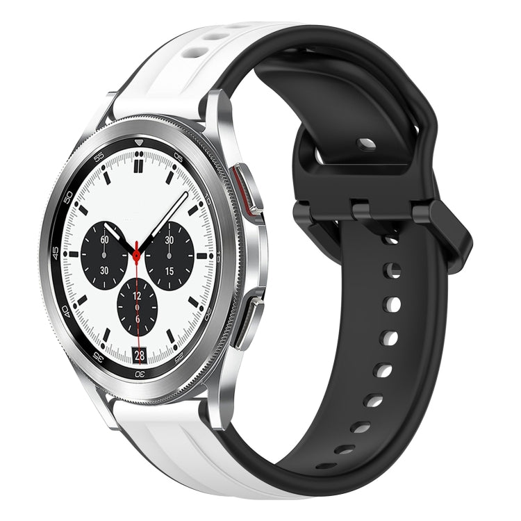 20mm Convex Loop Two-Color Silicone Watch Band, For Samsung  Galaxy Watch 4 Classic 42mm, For Samsung  Galaxy Watch 4 Classic 46mm