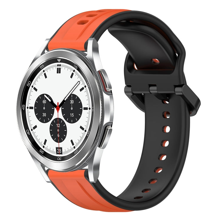 20mm Convex Loop Two-Color Silicone Watch Band, For Samsung  Galaxy Watch 4 Classic 42mm, For Samsung  Galaxy Watch 4 Classic 46mm