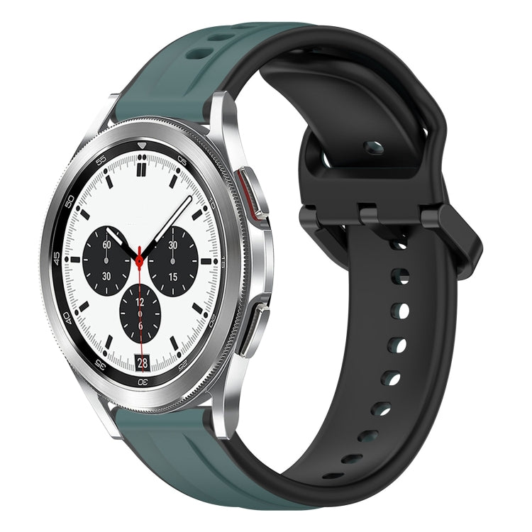 20mm Convex Loop Two-Color Silicone Watch Band, For Samsung  Galaxy Watch 4 Classic 42mm, For Samsung  Galaxy Watch 4 Classic 46mm