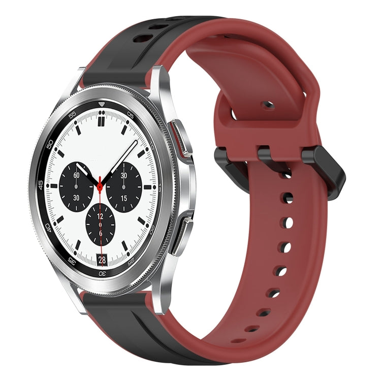 20mm Convex Loop Two-Color Silicone Watch Band, For Samsung  Galaxy Watch 4 Classic 42mm, For Samsung  Galaxy Watch 4 Classic 46mm