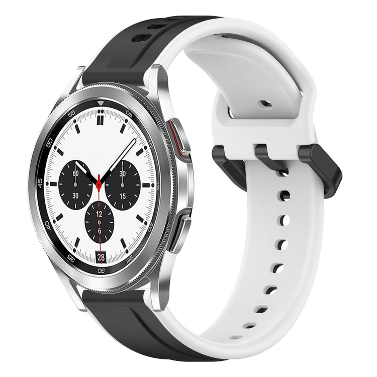 20mm Convex Loop Two-Color Silicone Watch Band, For Samsung  Galaxy Watch 4 Classic 42mm, For Samsung  Galaxy Watch 4 Classic 46mm