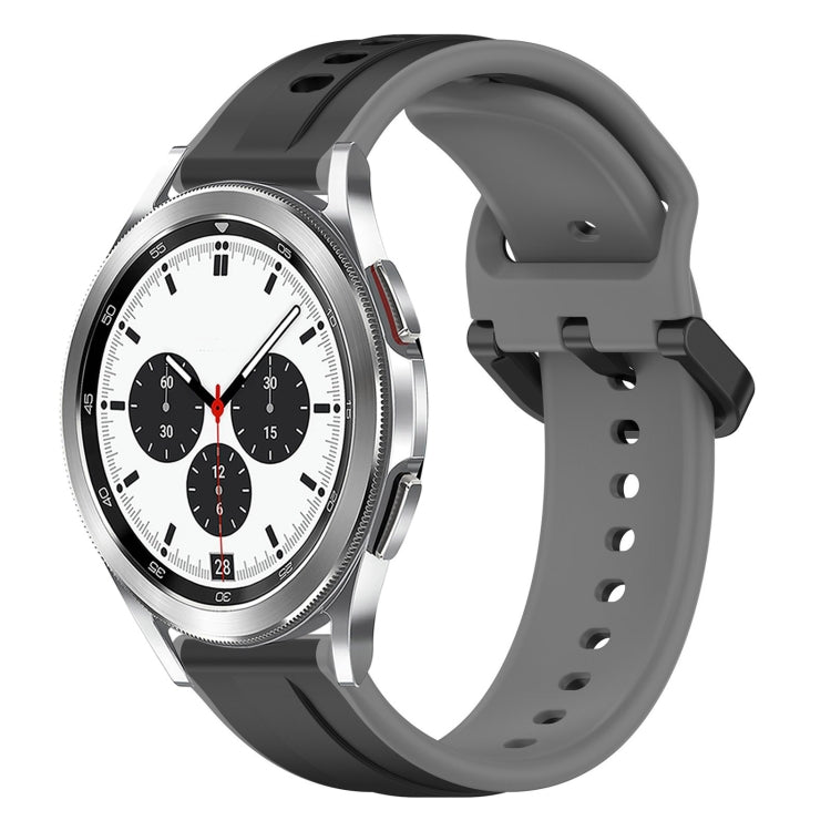 20mm Convex Loop Two-Color Silicone Watch Band, For Samsung  Galaxy Watch 4 Classic 42mm, For Samsung  Galaxy Watch 4 Classic 46mm