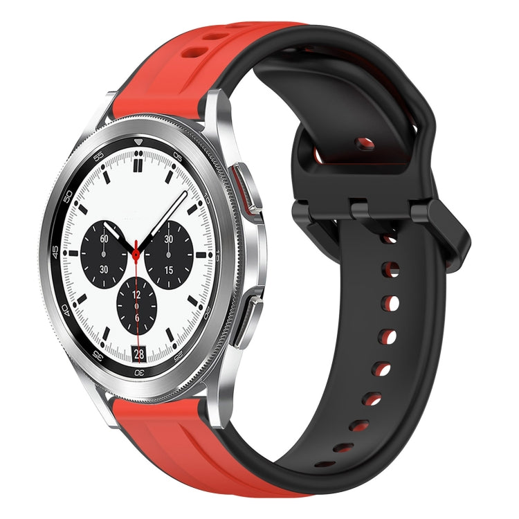 20mm Convex Loop Two-Color Silicone Watch Band, For Samsung  Galaxy Watch 4 Classic 42mm, For Samsung  Galaxy Watch 4 Classic 46mm