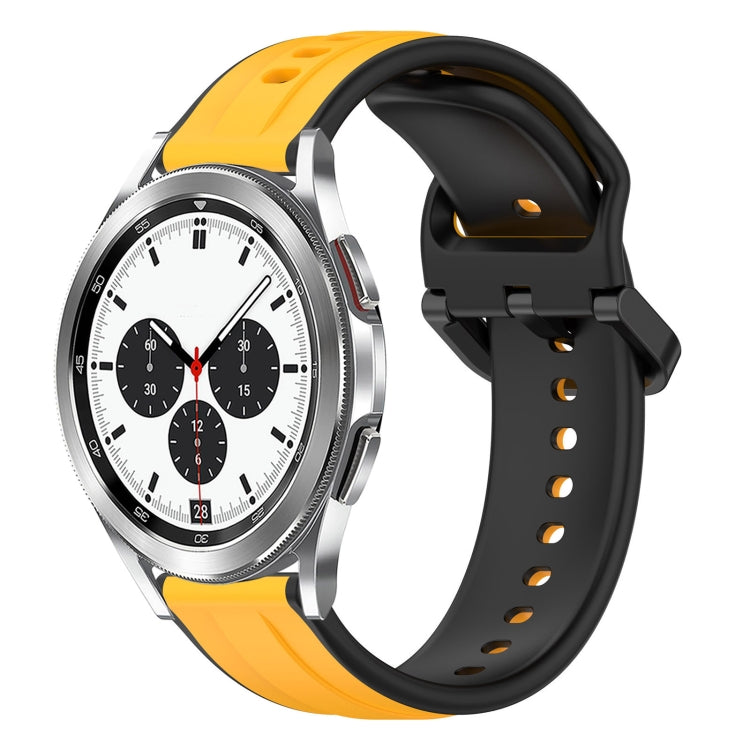 20mm Convex Loop Two-Color Silicone Watch Band, For Samsung  Galaxy Watch 4 Classic 42mm, For Samsung  Galaxy Watch 4 Classic 46mm
