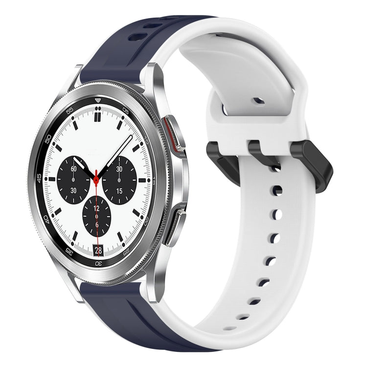 20mm Convex Loop Two-Color Silicone Watch Band, For Samsung  Galaxy Watch 4 Classic 42mm, For Samsung  Galaxy Watch 4 Classic 46mm
