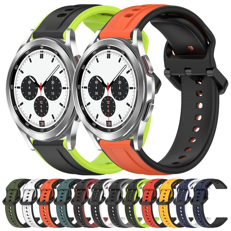 20mm Convex Loop Two-Color Silicone Watch Band, For Samsung  Galaxy Watch 4 Classic 42mm, For Samsung  Galaxy Watch 4 Classic 46mm