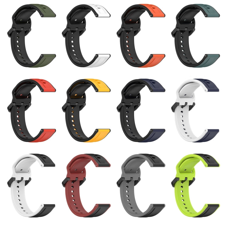 20mm Convex Loop Two-Color Silicone Watch Band, For Samsung  Galaxy Watch 4 Classic 42mm, For Samsung  Galaxy Watch 4 Classic 46mm