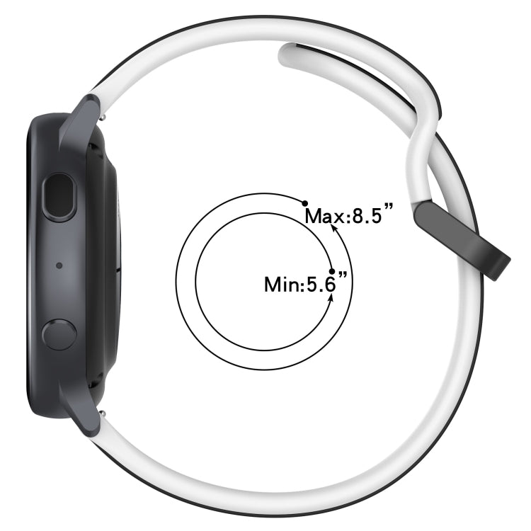 20mm Convex Loop Two-Color Silicone Watch Band, For Samsung  Galaxy Watch 4 Classic 42mm, For Samsung  Galaxy Watch 4 Classic 46mm