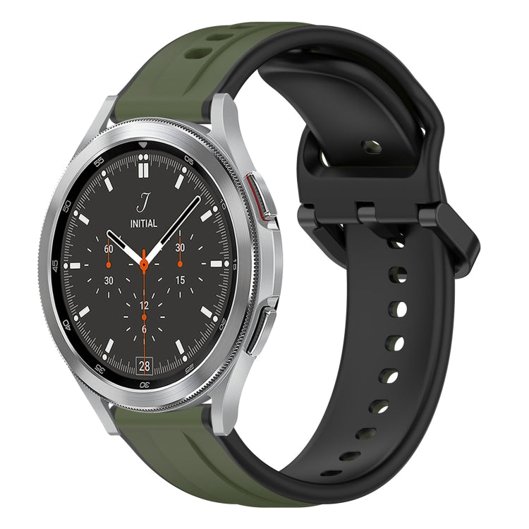 20mm Convex Loop Two-Color Silicone Watch Band, For Samsung  Galaxy Watch 4 Classic 42mm, For Samsung  Galaxy Watch 4 Classic 46mm