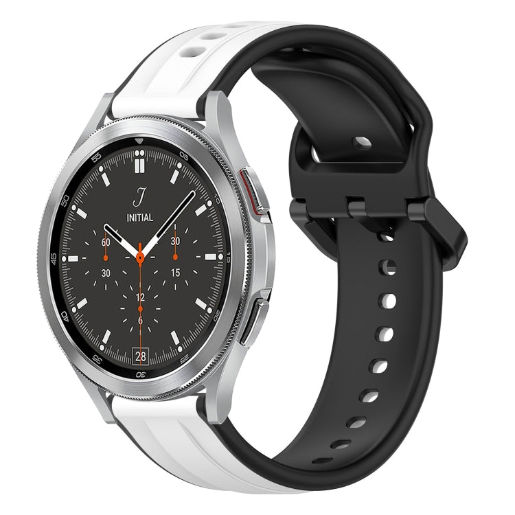 20mm Convex Loop Two-Color Silicone Watch Band, For Samsung  Galaxy Watch 4 Classic 42mm, For Samsung  Galaxy Watch 4 Classic 46mm