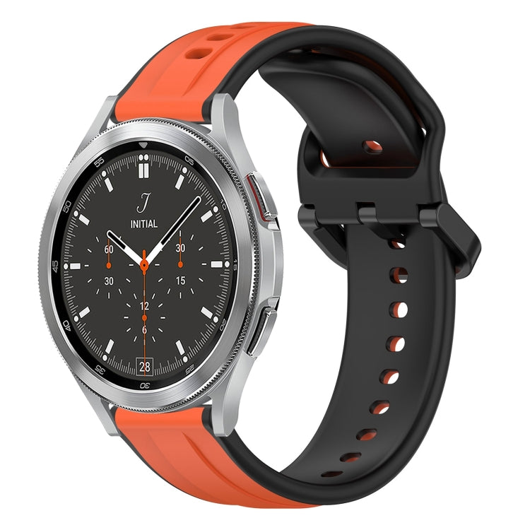 20mm Convex Loop Two-Color Silicone Watch Band, For Samsung  Galaxy Watch 4 Classic 42mm, For Samsung  Galaxy Watch 4 Classic 46mm