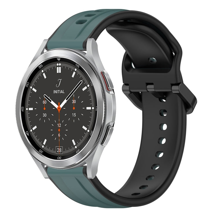 20mm Convex Loop Two-Color Silicone Watch Band, For Samsung  Galaxy Watch 4 Classic 42mm, For Samsung  Galaxy Watch 4 Classic 46mm