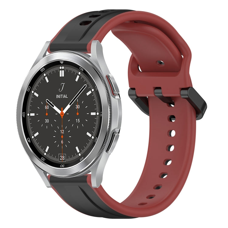 20mm Convex Loop Two-Color Silicone Watch Band, For Samsung  Galaxy Watch 4 Classic 42mm, For Samsung  Galaxy Watch 4 Classic 46mm