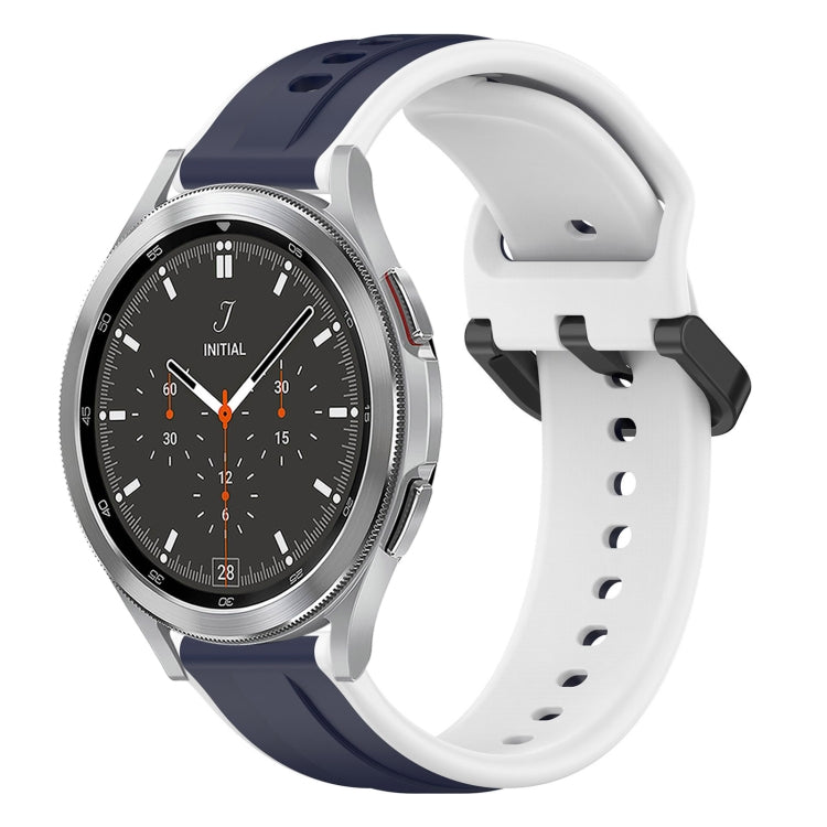 20mm Convex Loop Two-Color Silicone Watch Band, For Samsung  Galaxy Watch 4 Classic 42mm, For Samsung  Galaxy Watch 4 Classic 46mm