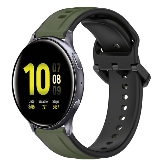 20mm Convex Loop Two-Color Silicone Watch Band, For Samsung Galaxy Watch Active 2 40mm, For Samsung Galaxy Watch Active 2 44mm
