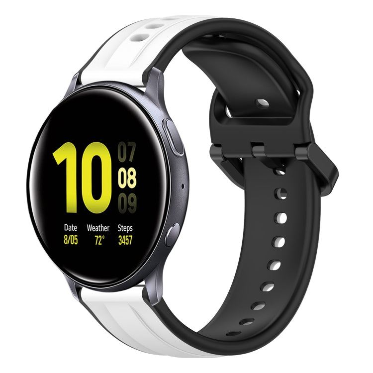 20mm Convex Loop Two-Color Silicone Watch Band, For Samsung Galaxy Watch Active 2 40mm, For Samsung Galaxy Watch Active 2 44mm