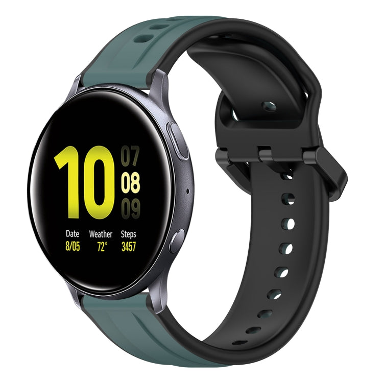 20mm Convex Loop Two-Color Silicone Watch Band, For Samsung Galaxy Watch Active 2 40mm, For Samsung Galaxy Watch Active 2 44mm