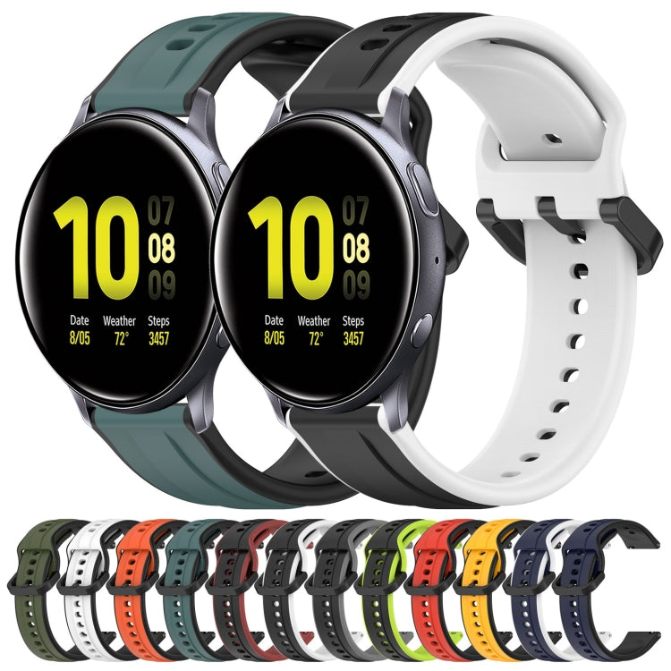 20mm Convex Loop Two-Color Silicone Watch Band, For Samsung Galaxy Watch Active 2 40mm, For Samsung Galaxy Watch Active 2 44mm