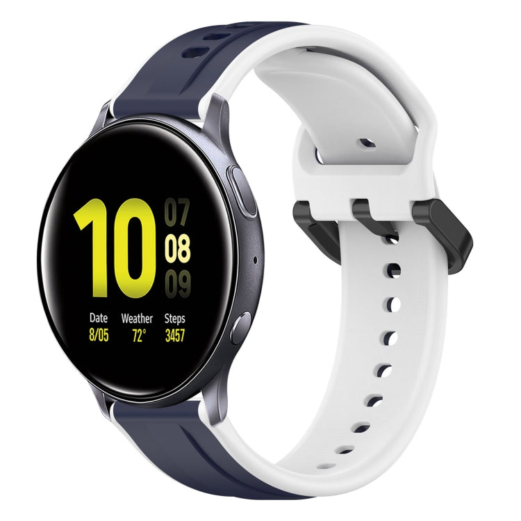 20mm Convex Loop Two-Color Silicone Watch Band, For Samsung Galaxy Watch Active 2 40mm, For Samsung Galaxy Watch Active 2 44mm