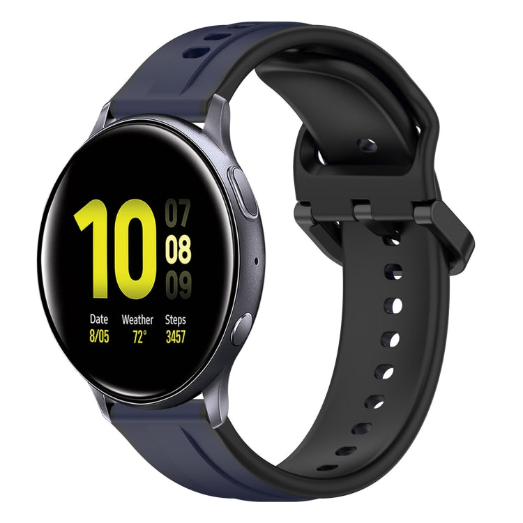 20mm Convex Loop Two-Color Silicone Watch Band, For Samsung Galaxy Watch Active 2 40mm, For Samsung Galaxy Watch Active 2 44mm